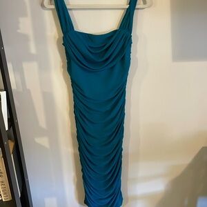 Teal Bodycon Ruched Dress
